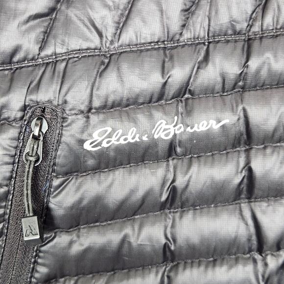 Eddie Bauer Jacket Mens Medium Black First Ascent Down Lightweight Puffer - Picture 7 of 13